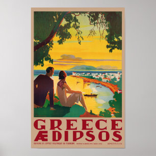 Poster vintage Aidipsos de grécia 1940s