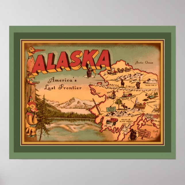 Poster Vintage Alaska "Lost Frontier" (Frente)