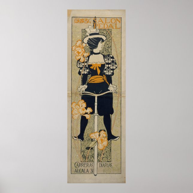 Póster Vintage Alexandre de Riquer Salon Modernismo Pedal (Frente)