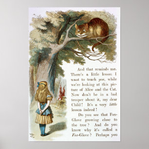 Poster Vintage Alice in Wonderland Illustration