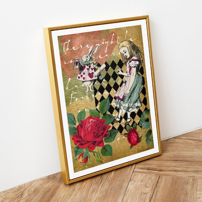 Poster Vintage Alice no Coelho Branco da Maravilha (Criador carregado)