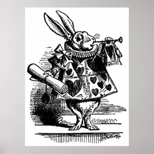 Póster Vintage Alice no coelho branco do país das