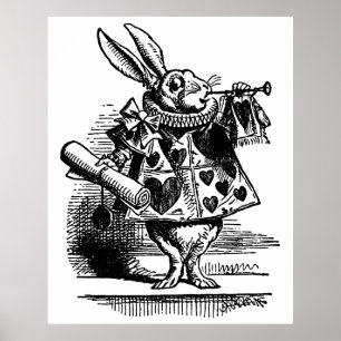 Póster Vintage Alice no coelho branco do país das