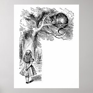 Póster Vintage Alice no País das Maravilhas, Cheshire Cat