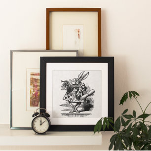 Póster Vintage Alice no País das Maravilhas Coelho Branco