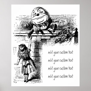 Poster Vintage Alice no País das Maravilhas, Humpty Dump