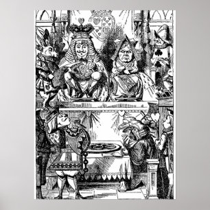 Póster Vintage Alice no País das Maravilhas, Julgamento d