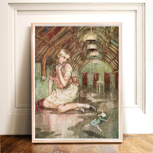 Poster Vintage Alice no País das Maravilhas O Coelho Bran