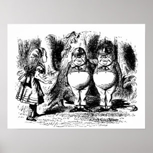 Póster Vintage Alice no país das maravilhas, Tweedledum