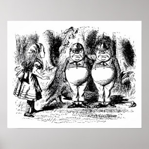 Póster Vintage Alice no País das Maravilhas, Tweedledum T