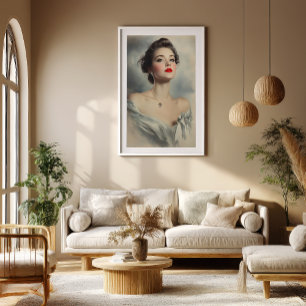 Poster Vintage Allure: Sultry Woman Portrait