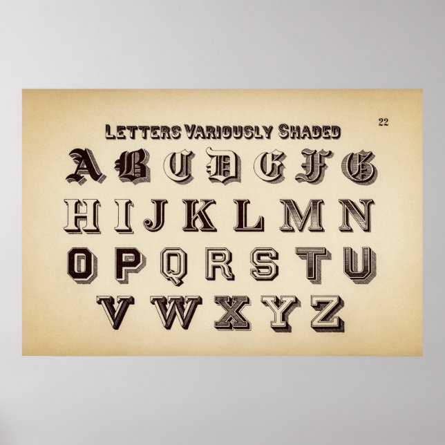 Poster Vintage Alphabet (Frente)