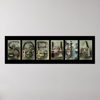 Póster Vintage - Alphabet - Letra Name Art