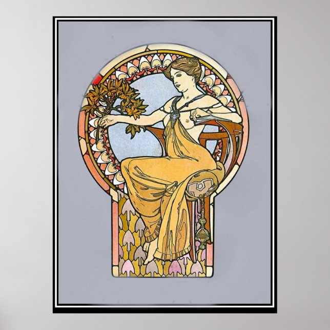 Poster vintage Alphonse Mucha Ad (Frente)