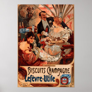 Poster vintage Alphonse Mucha Biscuits Arte Retroa