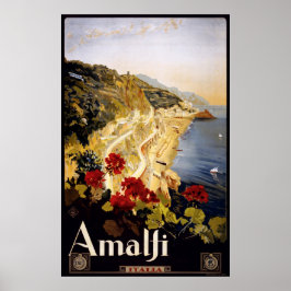 Poster Vintage Amalfi Coast Viagem