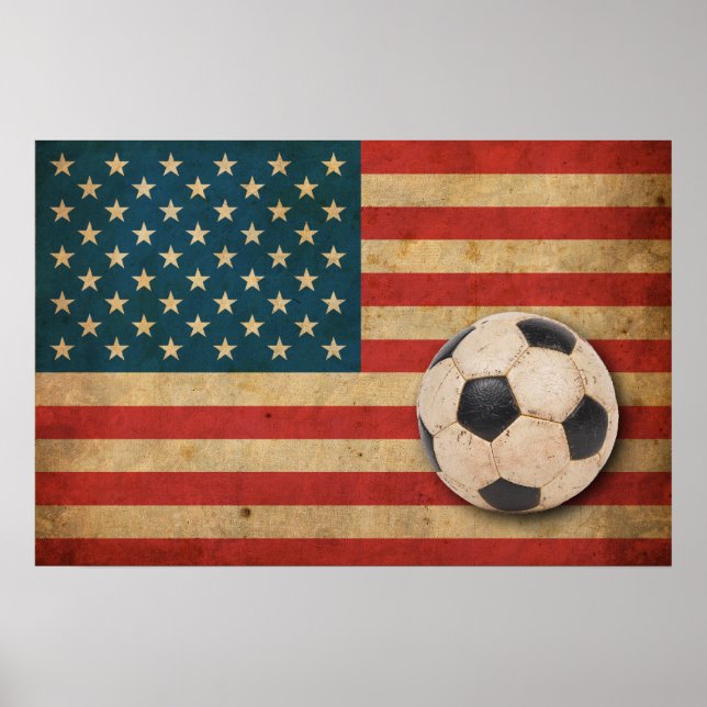 Póster Vintage America Flag (Frente)