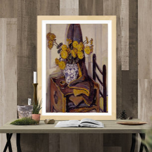 Poster Vintage American Art Still Life with Flowers