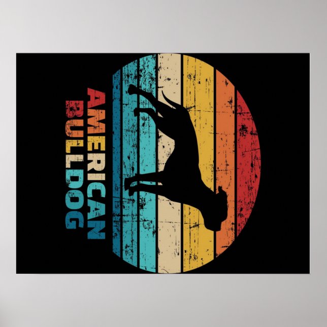 Poster Vintage American Buldogue (Frente)