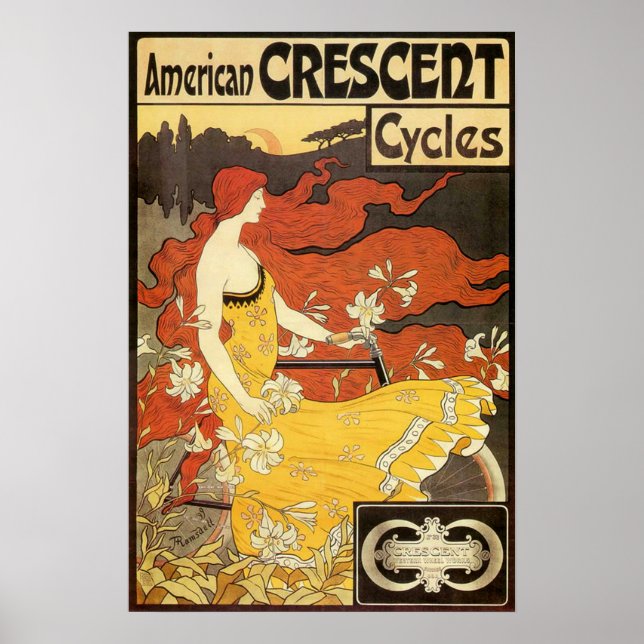Póster Vintage American Crescent Cycle Advertiment (Frente)