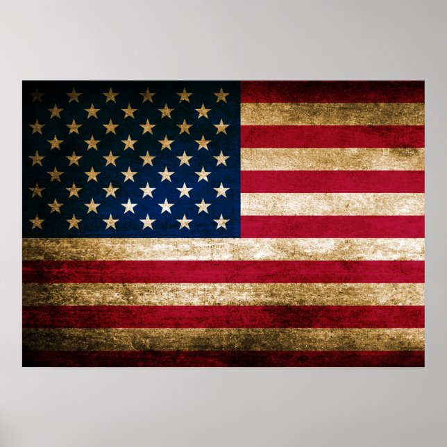 Póster Vintage American Flag (Frente)