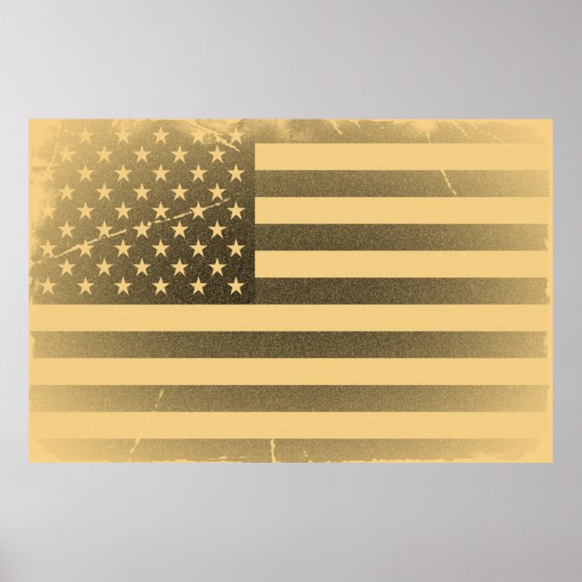 Póster Vintage American Flag (Frente)