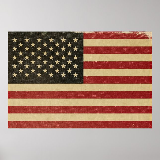 Póster Vintage American Flag (Frente)