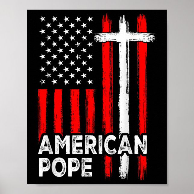 Poster Vintage American Flag American Catholies First Ame (Frente)