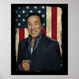 Poster Vintage American Flag Smokey Robinson Legend