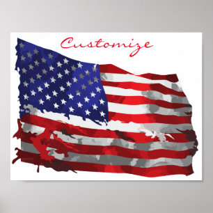 Poster Vintage American Flag Thunder_Cove