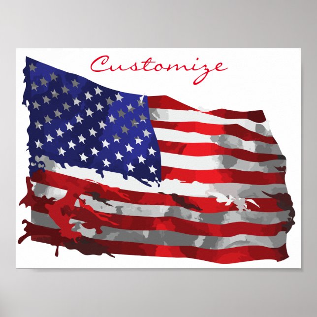 Poster Vintage American Flag Thunder_Cove (Frente)