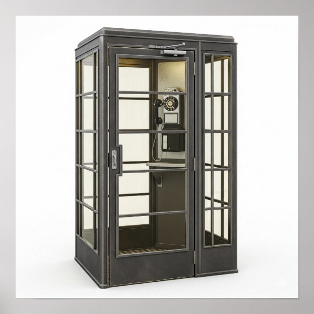 Poster Vintage American Phone Booth (Frente)