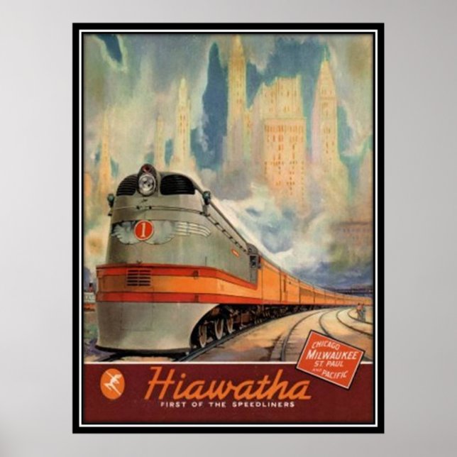 Poster Vintage American Rail, EUA - (Frente)
