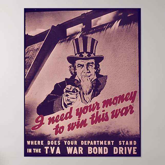 Poster Vintage American War Posters. Uncle Sam  (Frente)