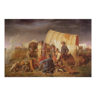 Póster Vintage American West, Advice on Prairie, Ranney