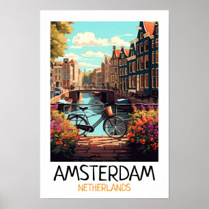 Poster Vintage Amsterdam - Países Baixos Painting