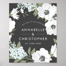 Poster Vintage Anemone Wedding Welcome