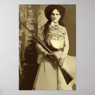 Póster Vintage Annie Oakley Oil Grunge Canvas Print