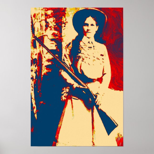 Poster Vintage Annie Oakley Oil Grunge Canvas Print (Frente)