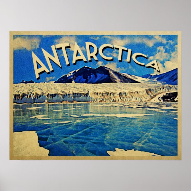 Póster Vintage Antártica Polo Sul (Frente)