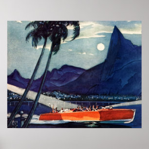 Póster Vintage Antiguamente Dodge Motor Boat Lycoming Sea