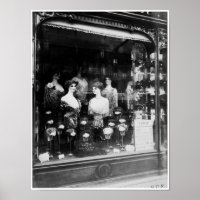 Vintage Antique Coiffure Salão de Cabelo Francês