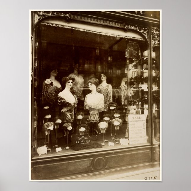 Póster Vintage Antique Coiffure Salão de Cabelo Francês (Frente)