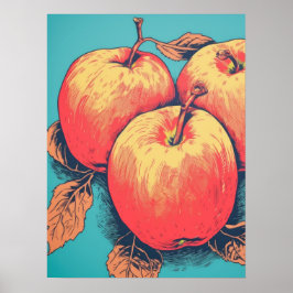 Poster Vintage Apple Trio