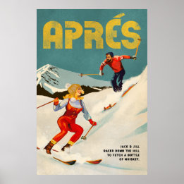 Poster Vintage Apres Ski Pinup Art