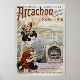 Poster vintage Arcachon França 1896