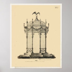 Póster Vintage Architecture Gazebo Plans