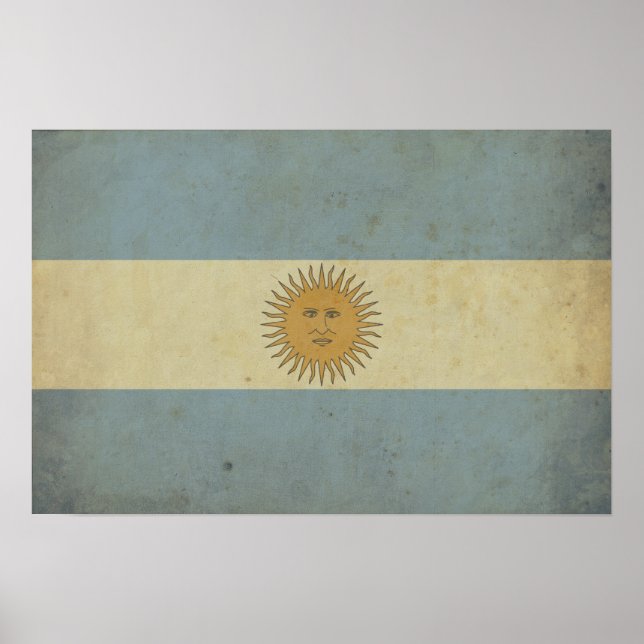 Poster Vintage Argentina Flag (Frente)