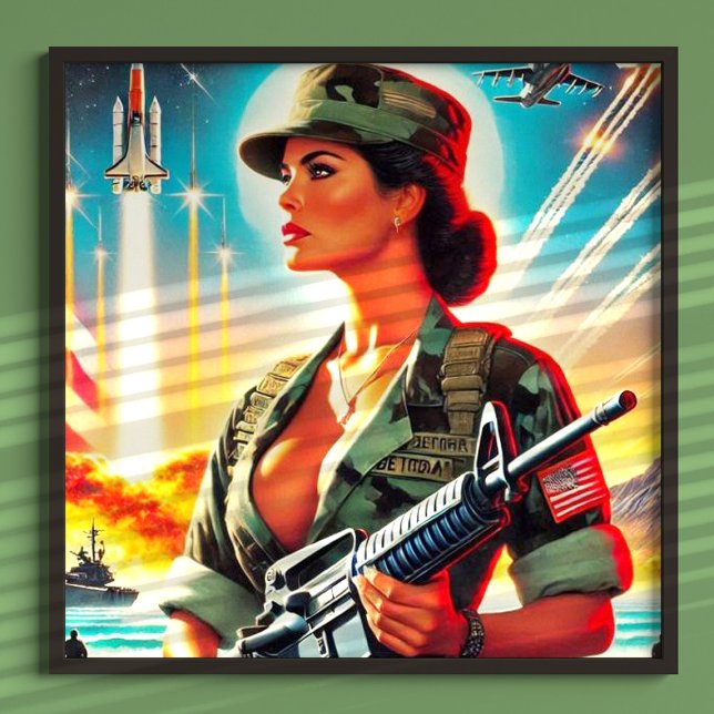 Poster Vintage Army Woman (Criador carregado)