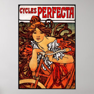 Poster Vintage Art Alfons Mucha 1902 Ciclos